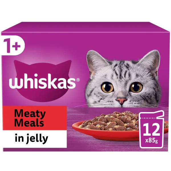 Whiskas | Wet Cat Food Pouches | Adult | Meaty Meals in Jelly - 12 x 85g